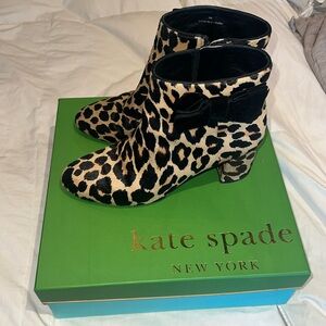 Kate Spade Leopard Print Half Calf Booties